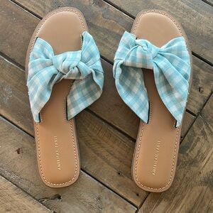 5 for $45/ American Eagle Women’s Sandals With Plaid Fabric Bows